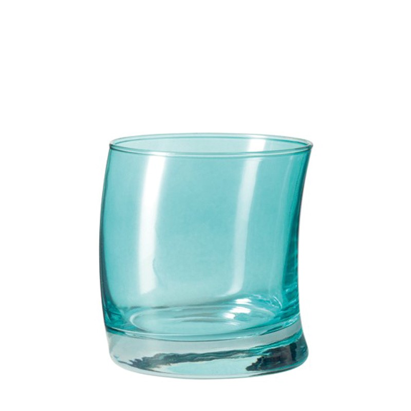 Set di 6 Bicchieri Laguna Blu con il Bordo Bianco GIBERTO